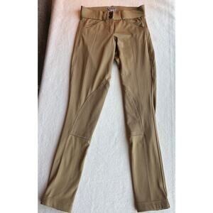 Dover Saddlery Riding Sport Equestrian Breeches Pants Beige Pockets Belt Loops